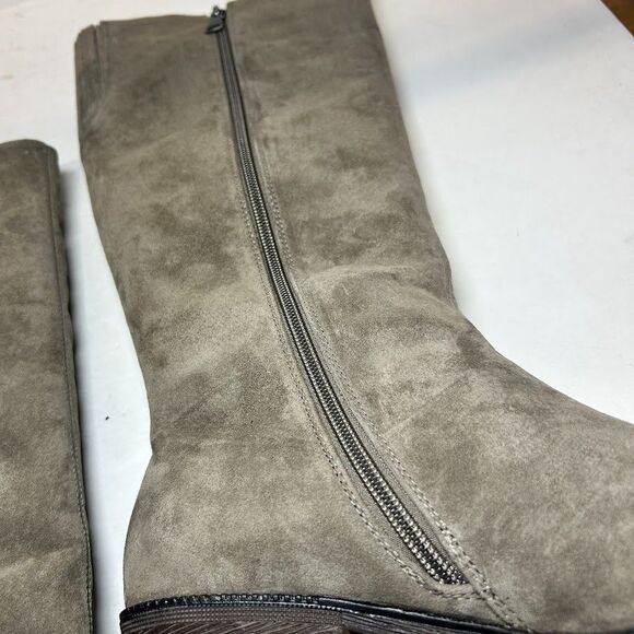 Propet Womens 8.5 W Smoked Taupe Suede Zip Up Knee High Boots NIB YL0 - Picture 3 of 6